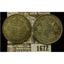 1672 _ 1939, 1941 Great Britain Silver Half Crowns.