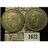 Image 2 : 1672 _ 1939, 1941 Great Britain Silver Half Crowns.