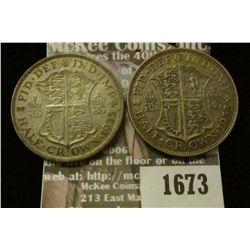 1673 _ 1933, 1935 Great Britain Silver Half Crowns.