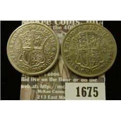 1675 _ 1929, 1931 Great Britain Silver Half Crowns.