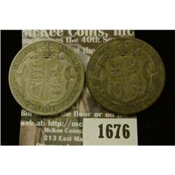1676 _ 1924, 1926 Great Britain Silver Half Crowns.