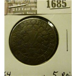 1685 _ 1764 Portugal Copper 5-Reis.