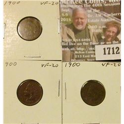 1712 _ (3) 1900 Indian Head Cents. VF-20.