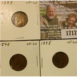 1717 _ (3) 1898 Indian Head Cents. VF-20.