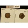 Image 1 : 1726 _ (2) 1895 Indian Head Cents. VG-8, VF-20.