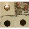 Image 1 : 1737 _ (3) 1891 Indian Cents. VF-20.