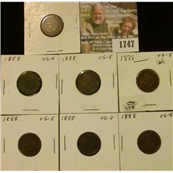 1747 _ (7) 1888 Indian Head Cents. VG-8.