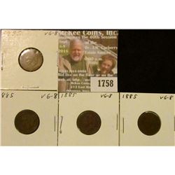 1758 _ (4) 1885 Indian Head Cents. VG-8.