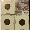 Image 1 : 1769 _ (3) 1883 Indian Head Cents. VG-8.