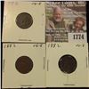 Image 1 : 1774 _ (3) 1882 Indian Head Cents. VG-8.