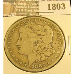 1803 _ 1883 CC U.S. Morgan Silver Dollar, Fine.