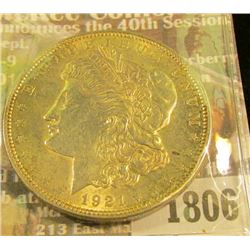 1806 _ 1921 P U.S. Morgan Silver Dollar. Brilliant lightly toned Uncirculated.