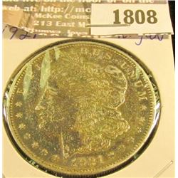1808 _ 1921 D U.S. Morgan Silver Dollar. Heavily toned.