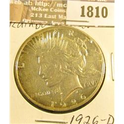 1810 _ 1926 D U.S. Peace Silver Dollar, AU.