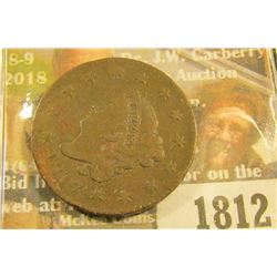 1812 _ 1817 U.S. Large Cent, VF.