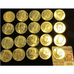 1815 _ 1967 P Original Bank-wrapped Roll of 40% Silver Kennedy Half Dollars, (20 pcs.).
