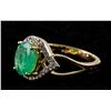 Image 2 : Silver w/Gold Plated Emerald Ring RV $200