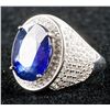 Image 2 : Men's Silver Sapphire Ring RV $1000