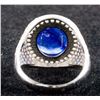 Image 4 : Men's Silver Sapphire Ring RV $1000