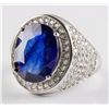Image 5 : Men's Silver Sapphire Ring RV $1000