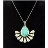 Image 1 : Large Turquoise & White Stone Necklace