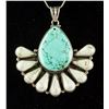 Image 2 : Large Turquoise & White Stone Necklace