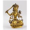Image 3 : Chinese Gilt Bronze Manjushri Bodhisattva Statue