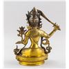 Image 5 : Chinese Gilt Bronze Manjushri Bodhisattva Statue