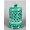 Image 2 : Chinese Green Ground Porcelain Censer w/ Lid