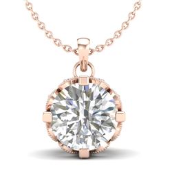 1.5 CTW VS/SI Diamond Solitaire Art Deco Stud Necklace 18K Rose Gold - REF-363M5H - 36846
