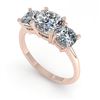 Image 2 : 2.0 CTW Cushion Cut VS/SI Diamond 3 Stone Designer Ring 18K Rose Gold - REF-447W2F - 32474