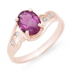 1.26 CTW Amethyst & Diamond Ring 18K Rose Gold - REF-32M8H - 12503