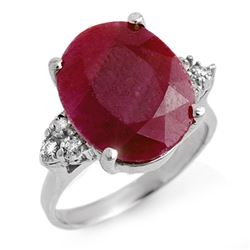 8.83 CTW Ruby & Diamond Ring 10K White Gold - REF-87N3Y - 13740