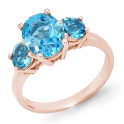 3.25 CTW Blue Topaz Ring 10K Rose Gold - REF-22N2Y - 13340