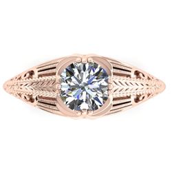 1 CTW Solitaire Certified VS/SI Diamond Ring 14K Rose Gold - REF-279N2Y - 38533