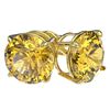 Image 4 : 4 CTW Certified Intense Yellow SI Diamond Solitaire Stud Earrings 10K Yellow Gold - REF-930W2F - 331