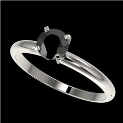 0.75 CTW Fancy Black VS Diamond Solitaire Engagement Ring 10K White Gold - REF-28Y5K - 32877