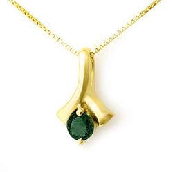 0.25 CTW Emerald Pendant 10K Yellow Gold - REF-14M5H - 12638