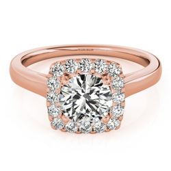 1.37 CTW Certified VS/SI Diamond Solitaire Halo Ring 18K Rose Gold - REF-393X5T - 26282