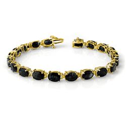 35.0 CTW Blue Sapphire Bracelet 10K Yellow Gold - REF-78H2A - 14233