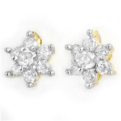 0.20 CTW Certified VS/SI Diamond Earrings 10K Yellow Gold - REF-20Y2K - 13110