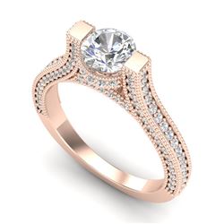 2 CTW VS/SI Diamond Micro Pave Ring 18K Rose Gold - REF-290N9Y - 36948