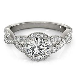 1.54 CTW Certified VS/SI Diamond Solitaire Halo Ring 18K White Gold - REF-385Y8K - 26557