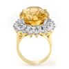 Image 2 : 20.0 CTW Citrine & Diamond Ring 14K Yellow Gold - REF-202W2F - 14338
