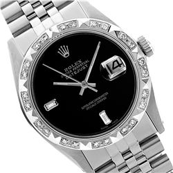 Rolex Ladies Stainless Steel, Diam Dial with Pyrimid Diam Bezel, Sapphire Crystal  - REF-395K2T