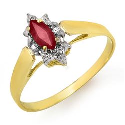 0.33 CTW Ruby Ring 10K Yellow Gold - REF-9W3F - 12871