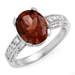 3.60 CTW Pink Tourmaline & Diamond Ring 14K White Gold - REF-84Y2K - 10466