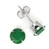 Image 2 : 4 CTW Emerald Designer Inspired Solitaire Stud Earrings 18K White Gold - REF-34T5M - 21820