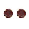 Image 1 : 4 CTW Garnet Designer Inspired Solitaire Stud Earrings 18K Yellow Gold - REF-29Y3K - 21824