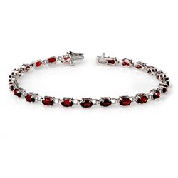 9.20 CTW Garnet Bracelet 10K White Gold - REF-41A3X - 13831